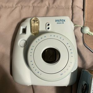 Mini instax camera, Polaroid camera baby blue with case